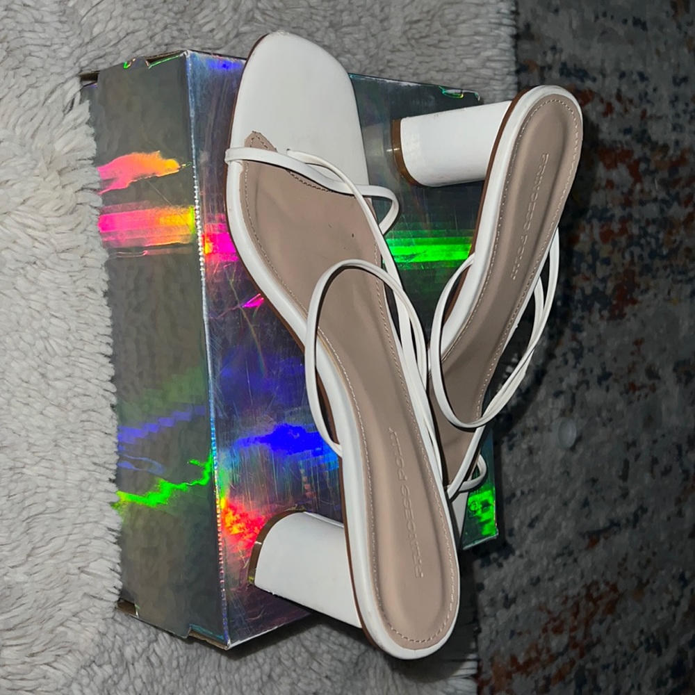 Princess Polly white block heels